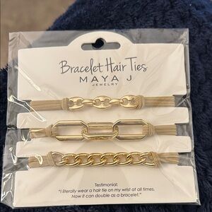 Gold and Tan Bracelet Hair Ties by Maya J